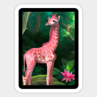 Pink Giraffe Sticker